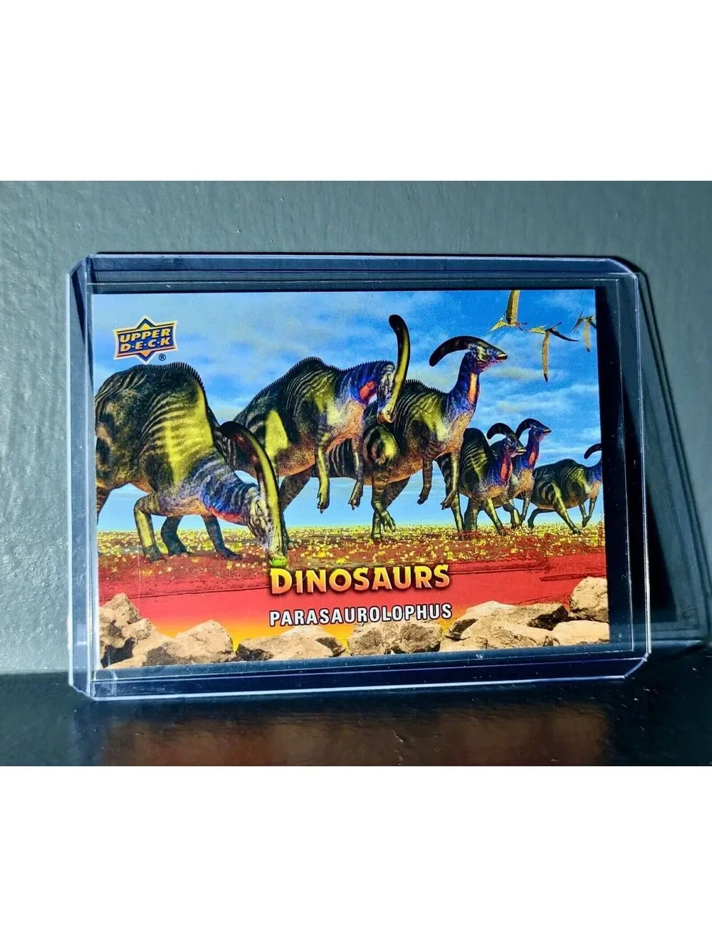 2015 Upper Deck Dinosaurs Parasaurolophus Extinction Red Parallel #35 Card